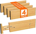 Lifewit 4" High Dresser Drawer Dividers, Adjustable Bamboo Drawer Organizer by Lifewit