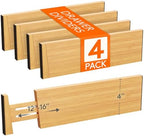 Lifewit 4" High Dresser Drawer Dividers, Adjustable Bamboo Drawer Organizer by Lifewit