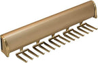 TAG Hardware Designer 15 Hook Full Extension Telescopic Tie Rack Closet Organizer (MATT Gold) by HardwareforHomeBusiness