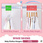 HOUSE DAY Velvet Baby Hangers for Closet, Kids Hangers Velvet 60 Pack - Image 3