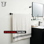 JQK Black Bath Towel Bar, 33 Inch 304 Stainless Steel Thicken 0.8mm Towel Rack Bathroom, Towel Holder Matte Black Wall Mount, Useable Length 30 Inch, TB110L30-PB - Image 4