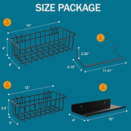 Peg Board Accessories Kit,Pegboard Hooks Assortment with Bins,Cups,Wire Baskets,Paper Towel Holder Can be Used for Pegboard Garage Workbench Craft Room Organizing Tools (Transparent Cup+Box) - Image 3