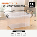 Superio 1.4 Quart Mini Clear Plastic Storage Container with Lid, Stackable Small Organizer Box for Crayons, Art Supplies, Beads, Sewing, Stationery & Food Storage, 36 Pack - Image 3