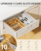 Yofidra Bamboo Silverware Organizer, 16.3″x12.24″x2.6″ Kitchen Utensil Drawer Organizer, Silverware Tray for Drawer with Fixed Slots for Spoons, Forks & Knives, Natural - Image 3