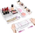 16 Pcs Extendable Clear Drawer Organizer, All Adjustable Vanity Storage Box, 2-Size Desk Drawer Organizer, Durable Storage Bins for Makeup, Cosmetic, Bedroom Dressers Tool Organizer for Gadgets by WelcometoViddett_Direct