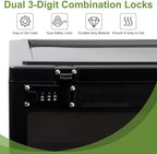 Medicine Lock Box Large for Refrigerator, Locked Storage Bin with 2 Combination Locks, Clear Locking Box for Safe Medication, Food, Snacks & Phone, for Home & Office Organizer 24L (Black) - Image 5