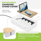 Prosumer's Choice Bamboo Charging Station - Multi Charger Organizer Desk Docking for Phones, Tablets, Laptop Wooden with Removable Dividers Cables Not Included - Image 6