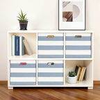 11 x 11 x 11 Inch Linen Stripe Storage Cubes for Home Organizing, Pack of 4 - Image 6