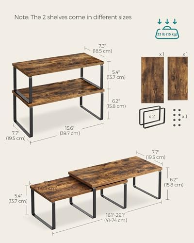 SONGMICS Cabinet Organizer Shelf, Set of 4 Spice Rack, Kitchen Storage - Image 6