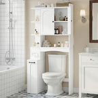 Einhomn Over The Toilet Storage Cabinet with Pulley & Arched Doors, White - Image 3