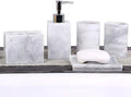 LUANT Resin 5pcs Bathroom Accessory Set - Tumbler, Soap Dish, Liquid Soap Dispenser, Toothbrush Holder,Grey by LUANT