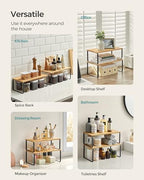 SONGMICS Cabinet Organizer Shelf, Set of 4 Spice Rack, Kitchen Storage - Image 4