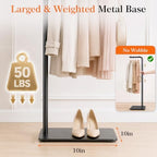 L-shaped Clothes Rack 64-inch Metal Clothing Stand Heavy-Duty Coat Rack - Image 4