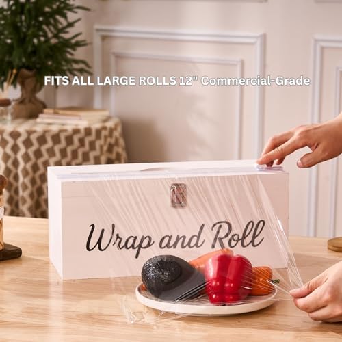Plastic Wrap Dispenser with Cutter– Fits 12" 3000ft Costco Wrap, Foil, Cling, Wax Paper for Kitchen, Restaurant - Image 5