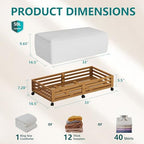 Wisuce 2 Packs Bamboo Under Bed Storage Organizer with Wheels Black Large - Image 2