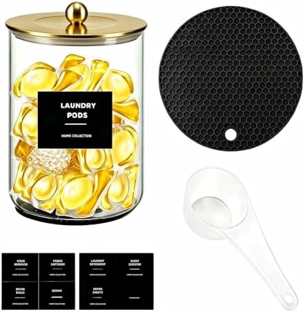 1 Gallon Glass Laundry Detergent Dispenser,Laundry Room Organization-1 Gold by Unknown