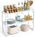 2 Packs Expandable Cabinet Shelf Organizer, Stackable Countertop Shelves by Unknown