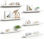 upsimples Floating Shelves for Wall Decor and Storage, White, 6Pcs 23.6'' by upsimples