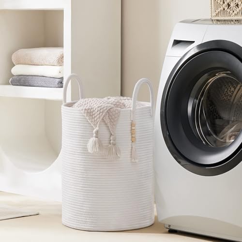 YOUDENOVA 72L Tall Cotton Rope Laundry Hamper Basket - Image 3
