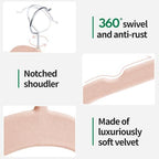 Sishynio Velvet Hangers 50 Pack, Non-Slip Slim Felt Clothes Hangers Pink - Image 5