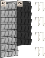 dodowin Over Door Shoe Organizers, 2 Pack, 24+40 Pockets, Black/Grey by dodowin