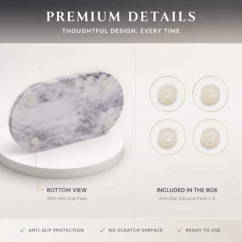 Calcatta Pink Marble Vanity Tray for Bathroom Counter, 10"x5" Decorative Tray for Perfume, Candles, Stone Jewelry Dish Tray - Image 4