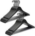 TOPIA HANGER Premium Wooden Hangers, Luxury Boutique Wood Hangers with Extra Thick Hook and Non Slip Pants Bar, Heavy Duty Coat Hanger with Notches 16 Pack, Black -CT01B by TOPIAHANGER