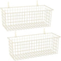 Kinlink 2 Sets White Extra Large Hanging Wall Basket with Steel Hooks by KINLINK