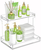 NPPLUS 2-Tier Clear Acrylic Bathroom Organizer Counter Storage Shelf by NPPLUS
