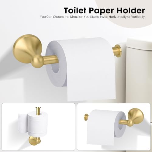 Classic Bathroom Hardware Accessories Set 4 Piece Brushed Gold - Image 3
