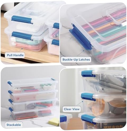novelinks 4 Quart Clear Plastic Storage Containers with Lids (8 Pack) - Image 3