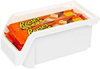 ReadySpace Medium Stackable Plastic Storage Bins, 8-Pack, White - Image 6