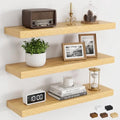 Dreamland 24 Inch Floating Shelves, 6.7" Rustic Wall Shelf, Oak, 3 Pack by Dreamland