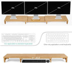 Nnewvante Monitor Stand Riser 60 inch Bamboo Dual Monitor Stand for Desk - Image 3