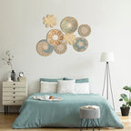 Xuhal 8 Pcs Boho Wall Basket Decor Decorative Bulrush Woven Basket Wall Decor Rustic Farmhouse Hanging Baskets for Kitchen Rustic Home Summer Decorations - Image 2