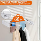 FOCHIER F Laundry Drying Rack Wall Mounted Clothes Drying Rack White,23.6" - Image 3