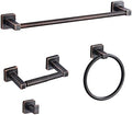 Bathroom Hardware Set 4 Pieces,Oil Rubbed Bronze Towel Bar Set Stainless Steel Wall Mounted, Includes 16In Hand Towel Bar, Towel Ring, Robe Towel Hooks,Toilet Paper Holder, Bathroom Towel Rack Set by bluebyrne
