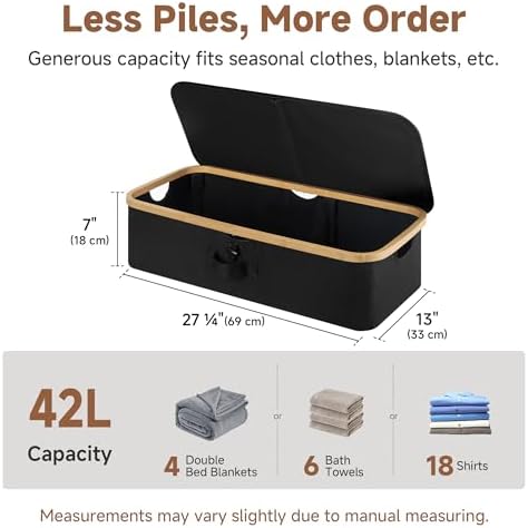 StorageWorks 7" Low Profile Underbed Storage Containers with Bamboo Frame - Image 3