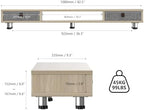 Fenge Dual Monitor Stand, 2-Tier Desk Organizer with Drawers, 42.5in, Oak - Image 3