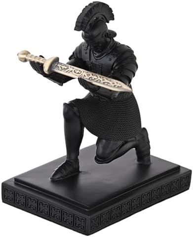 Roman Praetorian Warrior Knight Pen Holder Desk Ornament Black - Image 2