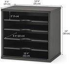 Ballucci 5-Tier File Organizer for Desk, Wooden Mail Sorter, Office Desk Organization, Paper Storage Organizers, Folder holder for desk, Letter Trays & Stacking Supports, Adjustable Shelves, Black - Image 3