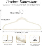 HOUSE DAY Ivory Velvet Hangers 100 Pack New Premium Non Slip Hanger 17.25'' - Image 6