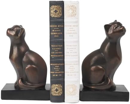 Newman House Studio Cat Bookends - 2.8 LBS Decorative Book Ends for Shelf by NewmanHouseStudioLLC