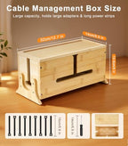 TiMOVO Wood Cable Management Box with Removable Magnetic Lid & Support Legs - Image 2