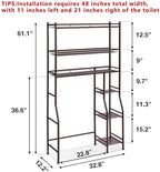 Lauren&Harold 6-Tier Over The Toilet Storage with Side Rack Bronze - Image 2