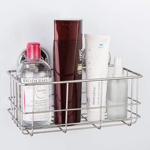 Strong Suction Cups Deep Shower Caddy Bath Shelf Rust-Free Stainless Steel Basket Shampoo Conditioner Holder for Bathroom Kitchen Tidy Organizer - Image 5