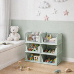 Pinkpum Green Boy Closet Organizers and Storage Stackable Plastic Drawer Basket for Clothing Stackable Storage Bins Shelf Storage Container for Rv Closet Wardrobe Bedroom Bathroom Playroom Man 6 Pack - Image 2