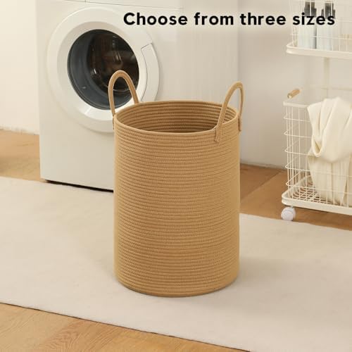 Laundry Basket Hamper Tall Rope Storage Woven for Blanket toys Dirty Clothes in Living Room Bathroom Bedroom (Jute Brown, 100L/26.4Gal) - Image 2
