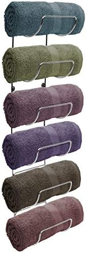 Sorbus Towel Rack, 6-Compartment Wall-Mount, Wall-Mounted (Silver) by Sorbus