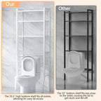 Aduanbang 4 Tier Over The Toilet Storage Rack, Bathroom Organizer Shelf with Basket, Adjustable Shelves, Freestanding Space Saver for Small Bathrooms (White) - Image 3